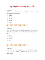 Tài liệu Trắc nghiệm ôn thi ĐH môn Vật lý phần Nguyên tử và hạt nhân_Đề 2 ppt