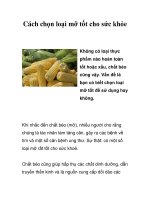 Tài liệu Cách chọn loại mỡ tốt cho sức khỏe ppt