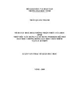 Tích cực hoá hoạt động nhận thức của học sinh nhờ việc xây dựngvà sử dụng website hỗ trợ dạy học chương động lực học