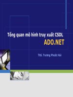 Tổng quan mô hình truy xuất CSDL ADO.NET