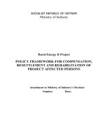 Tài liệu POLICY FRAMEWORK FOR COMPENSATION, RESETTLEMENT AND REHABILITATION OF PROJECT AFFECTED PERSONS doc