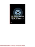Tài liệu Programming Microsoft SQL Server 2000 with Microsoft Visual Basic .Net - P1 pptx