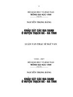 Khảo sát các địa danh ở huyện thạch hà   hà tĩnh 