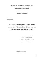 TƯ TƯỞNG TRIẾT học của PHƠRĂNGXÍT bêcơn và sự ẢNH HƯỞNG của nó đến nền văn MINH PHƯƠNG tây HIỆN đại 