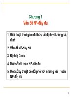 Tài liệu Phân tích thiết kế giải thuật - Chương 7: Vấn đề NP-đầy đủ doc