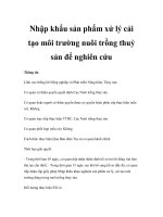 Tài liệu Nhập khẩu sản phẩm xử lý cải tạo môi trường nuôi trồng thuỷ sản để nghiên cứu doc