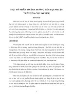 MỘT số NHÂN tố ẢNH HƯỞNG đến lợi NHUẬN TRÊN vốn CHỦ sở hữu 