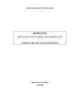 Tài liệu HƯỚNG DẪN VIẾT LUẬN VĂN VÀ BÁO CÁO NGHIÊN CỨU ppt