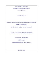 Nghiên cứu một số giải pháp góp phần hoàn thiện hệ thống cây trồng ở huyện thạch hà tỉnh thanh hóa 
