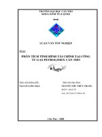 PHÂN TÍCH TÌNH HÌNH tài CHÍNH TAI CÔNG TU GAS PETROLIMEX cân THƠ 