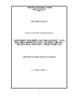 Góp phần tìm hiểu giá trị lịch sử   văn hoá đền đinh bạt tuỵ (xã hưng trung   huyện hưng nguyên   tỉnh nghệ an) 