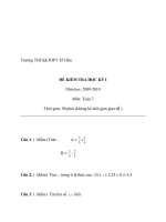 Tài liệu Đề thi và đáp án học kì 1 môn toán lớp 7 Trường THCS&THPT Tố Hữu pdf