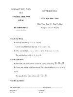 Tài liệu Đề thi và đáp án học kì 1 môn toán lớp 6 TRƯỜNG THPT NAM docx