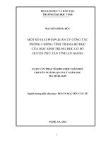 Một số giải pháp quản lý công tác phòng chống tình trạng bỏ học của học sinh trung học cơ sở huyện phú tân tỉnh an giang luận văn thạc sĩ khoa học giáo dục 