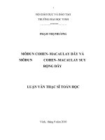 MôĐun cohen   maculay và môđun cohen   maculay suy rộng dãy 