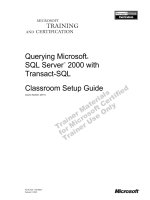 Tài liệu Querying Microsoft® SQL Server 2000 with Transact-SQL Classroom Setup Guide pptx