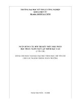 Tài liệu NGÂN HÀNG CÂU HỎI THI KẾT THÚC HỌC PHẦN: NGÔN NGỮ LẬP TRÌNH BẬC CAO docx