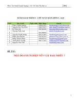 MỘT DOANH NGHIỆP nên VAY BAO NHIÊU 