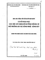 Cơ sở khoa học cho việc xây dựng đề án tổng thể bảo vệ môi trường lưu vực sông nhuệ và sông đáy 