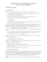 Tài liệu Introduction to Communication Systems, The Theory of Probability ppt