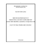 Một số giải pháp quản lý nhằm nâng cao chất lượng đội ngũ giảng viên trường cao đẳng y tế quảng nam 