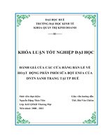 Đánh giá của các cửa hàng bán lẻ đối với hệ thống phân phối sữa bột enfa của DNTN sanh trang tại TP huế 