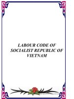 Tài liệu LABOUR CODE OF SOCIALIST REPUBLIC OF VIETNAM pdf