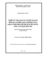 Luận văn nghiên cứu trắc quang sự tạo phức đa ligan trong hệ 1   (2   pyridylazo)   2   naphthol (PAN 2)   Cu(III)   CCL3COOH trong hỗn hợp dung môi axeton   nước và ứng dụng phân tích luận văn thạc sỹ hóa học 