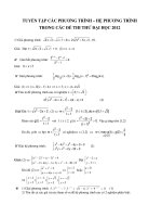 Tuyen tap phương trinh và he phuong trinh trong de thi thu dai hoc 2012 có đề và đáp án