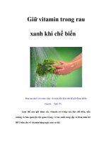 Tài liệu Giữ vitamin trong rau xanh khi chế biến docx