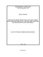 Một số giải pháp nhằm nâng cao chất lượng hoạt động dạy học ở các trường trung học cơ sở trên địa bàn huyện đong sơn, tỉnh thanh hoá 