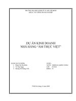 Tài liệu dự án kinh doanh nhà hàng ẩm thực việt 