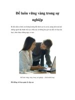 Tài liệu Để luôn vững vàng trong sự nghiệp doc