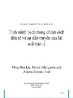 Tính minh bạch trong chính sách tiền tệ và sự dẫn truyền của lãi suất bán lẻ 