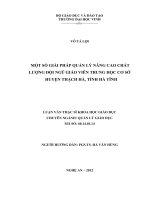 Một số giải pháp quản lý nâng cao chất lượng đội ngũ giáo viên trung học cơ sở huyện thạch hà, tỉnh hà tĩnh luận văn thạc sĩ 
