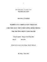 Nghiên cứu chiến lược chào giá cho nhà máy thủy điện sông hinh trong thị trường điện cạnh tranh 