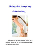 Tài liệu Những cách thông dụng chữa đau lưng pptx