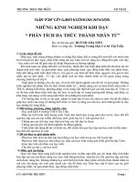 Tài liệu Kinh nghiệm khi day PTDT thành NT