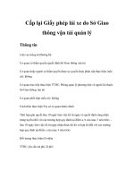 Tài liệu Cấp lại Giấy phép lái xe do Sở Giao thông vận tải quản lý ppt