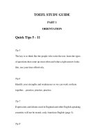Tài liệu TOEFL STUDY GUIDE PART 1 -2 ORIENTATION docx