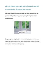 Tài liệu Đổi mới thương hiệu – Một cách để thay đổi suy nghĩ của khách hàng pptx