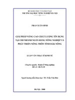 Giải pháp nâng cao chất lượng tín dụng tại chi nhánh ngân hàng nông nghiệp và phát triển nông thôn tỉnh đăck nông 