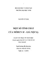 Một số tính chất của môđun m   giả nội xạ luận văn thạc sĩ toán học 