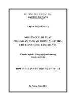 Nghiên cứu, đề xuất phương án tăng ph trong nước thải chế biến cao su bằng đá vôi 