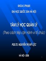 Bài giảng Tâm lí học quản lí