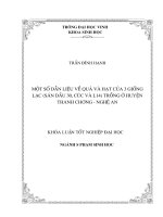 Một số dẫn liệu về quả và hạt của 3 giống lạc (sán dầu 30, cúc và l14) trồng ở huyện thanh chương   nghệ an 