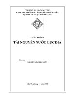 Tài liệu Giáo trình tài nguyên nước lục địa ppt