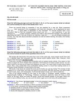 Tài liệu Đề thi chính thức kỳ thi tốt nghiệp THPT 2010 môn Tiếng anh - Chương trình chuẩn và nâng cao (Mã đề thi 298) pptx