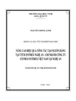 Nâng cao hiệu quả công tác tạo nguồn hàng tại TTTM intimex nghệ an   chi nhánh công ty cổ phần intimex việt nam tại nghệ an 