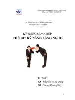 KỸ NĂNG GIAO TIẾP CHỦ đề kỹ NĂNG LẮNG NGHE 